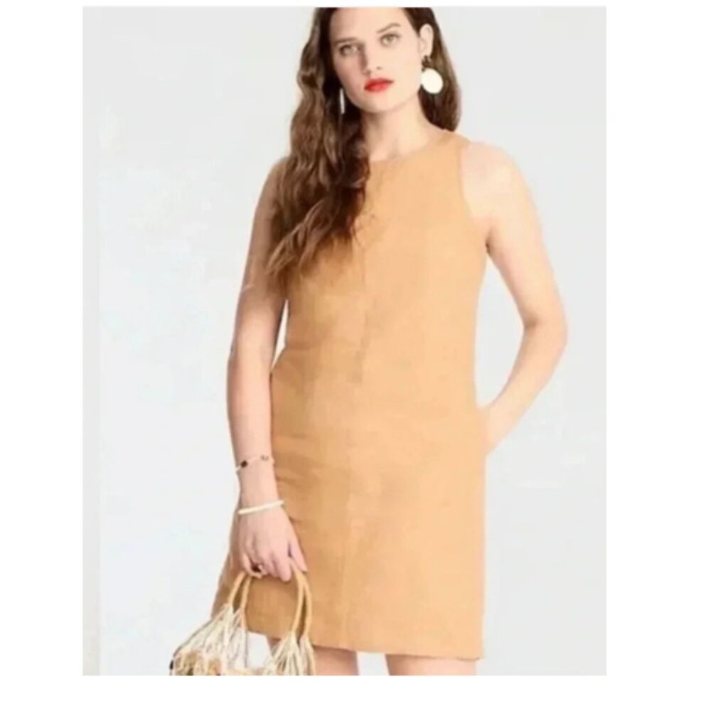🌾 J.Crew‎ Button-Back Linen Shift Dress - New 🌾 - Picture 2 of 4